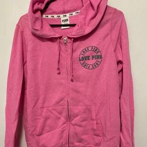 Victoria Secret Pink full zip hoodie Pink